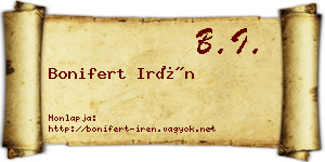 Bonifert Irén névjegykártya